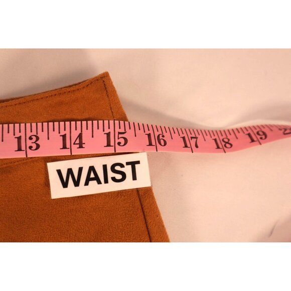 Forever 21 Women's suede A-Line Mini Skirt with Front Zipper Size Large Brown - Picture 8 of 11